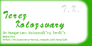 terez kolozsvary business card